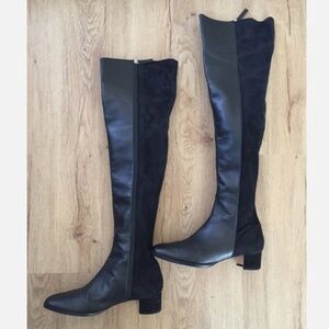 ★Org.$1745 MANOLO BLAHNIK Over-The-Knee Boots Black IT39.5★